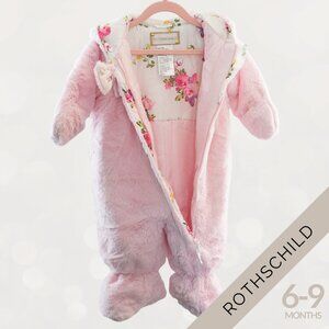 Rothschild Size 6–9M Pink Faux Fur Baby Bunting Suit